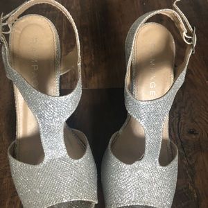 Silver glitter high heels